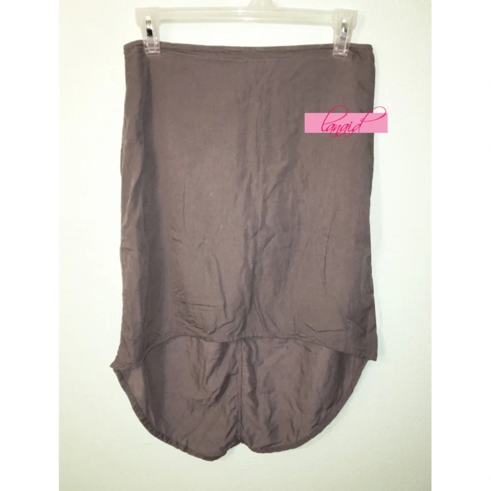 Adriano Goldschmied High-Low Asymmetrical Knee Gray Tan Pull-On Casual Skirt XS